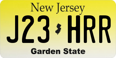 NJ license plate J23HRR