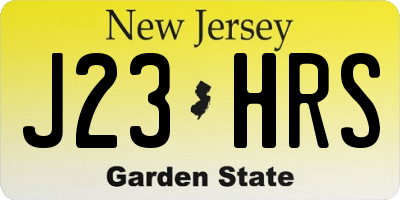 NJ license plate J23HRS