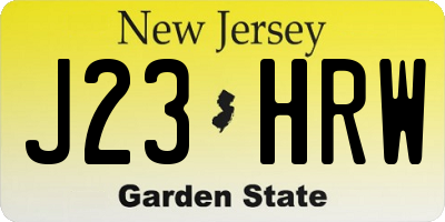 NJ license plate J23HRW