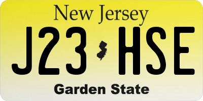 NJ license plate J23HSE