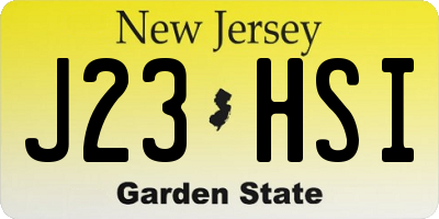 NJ license plate J23HSI