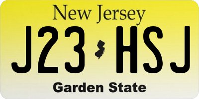 NJ license plate J23HSJ