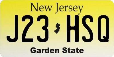 NJ license plate J23HSQ