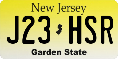 NJ license plate J23HSR
