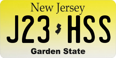 NJ license plate J23HSS