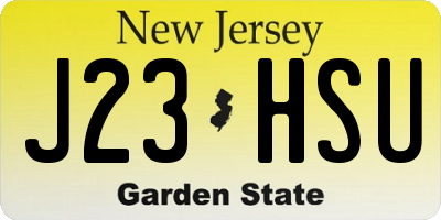 NJ license plate J23HSU