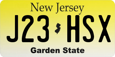 NJ license plate J23HSX