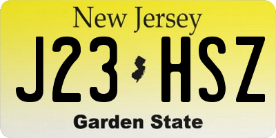 NJ license plate J23HSZ