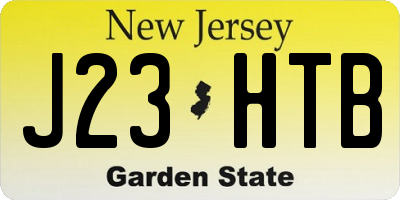 NJ license plate J23HTB