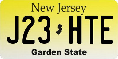 NJ license plate J23HTE