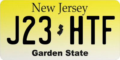 NJ license plate J23HTF