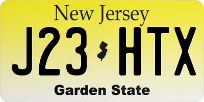 NJ license plate J23HTX
