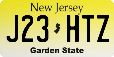 NJ license plate J23HTZ
