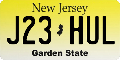 NJ license plate J23HUL