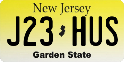 NJ license plate J23HUS