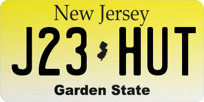 NJ license plate J23HUT