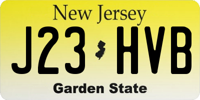 NJ license plate J23HVB