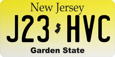 NJ license plate J23HVC