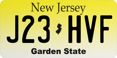 NJ license plate J23HVF