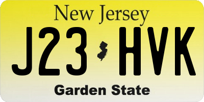 NJ license plate J23HVK
