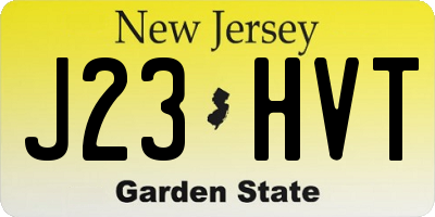 NJ license plate J23HVT