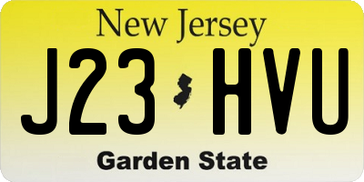 NJ license plate J23HVU