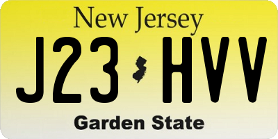NJ license plate J23HVV