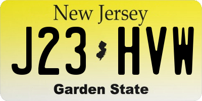 NJ license plate J23HVW