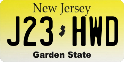 NJ license plate J23HWD