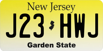 NJ license plate J23HWJ