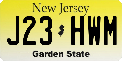 NJ license plate J23HWM