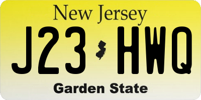 NJ license plate J23HWQ