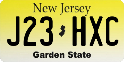 NJ license plate J23HXC