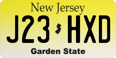 NJ license plate J23HXD