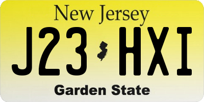 NJ license plate J23HXI