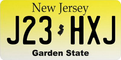 NJ license plate J23HXJ
