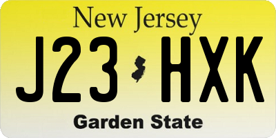 NJ license plate J23HXK