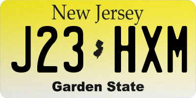 NJ license plate J23HXM