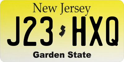 NJ license plate J23HXQ