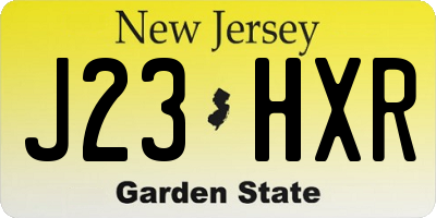 NJ license plate J23HXR