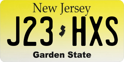 NJ license plate J23HXS