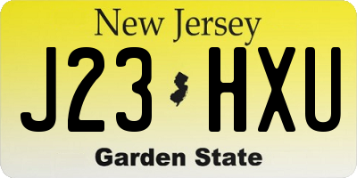 NJ license plate J23HXU