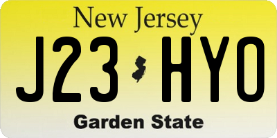 NJ license plate J23HYO