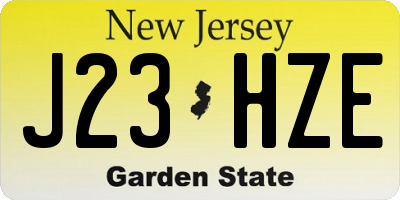 NJ license plate J23HZE