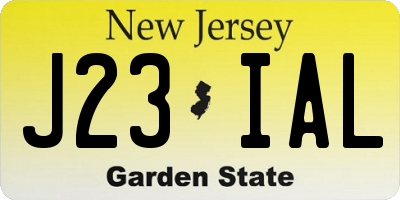 NJ license plate J23IAL