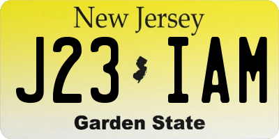 NJ license plate J23IAM
