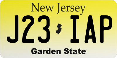 NJ license plate J23IAP