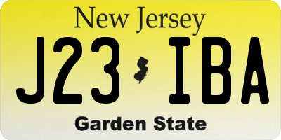 NJ license plate J23IBA