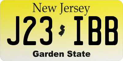 NJ license plate J23IBB