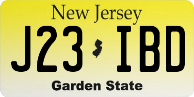 NJ license plate J23IBD